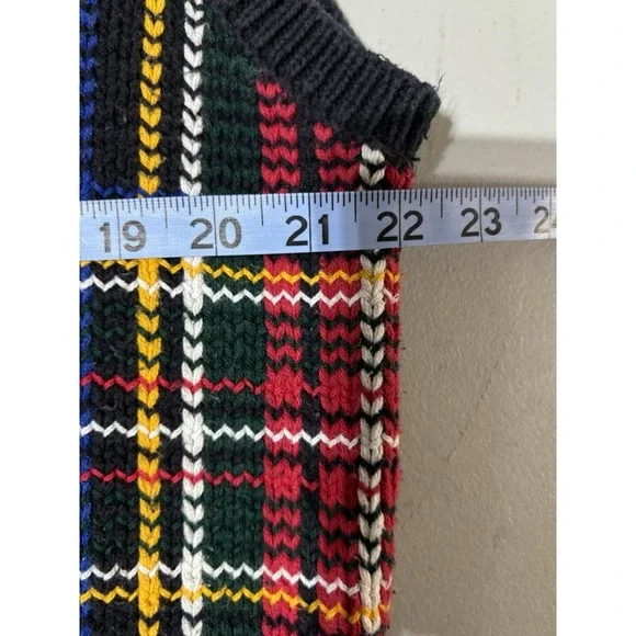 Vintage Gap Plaid Tartan Sweater Vest Size Large VGC 100% Cotton Y2K - Picture 4 of 5